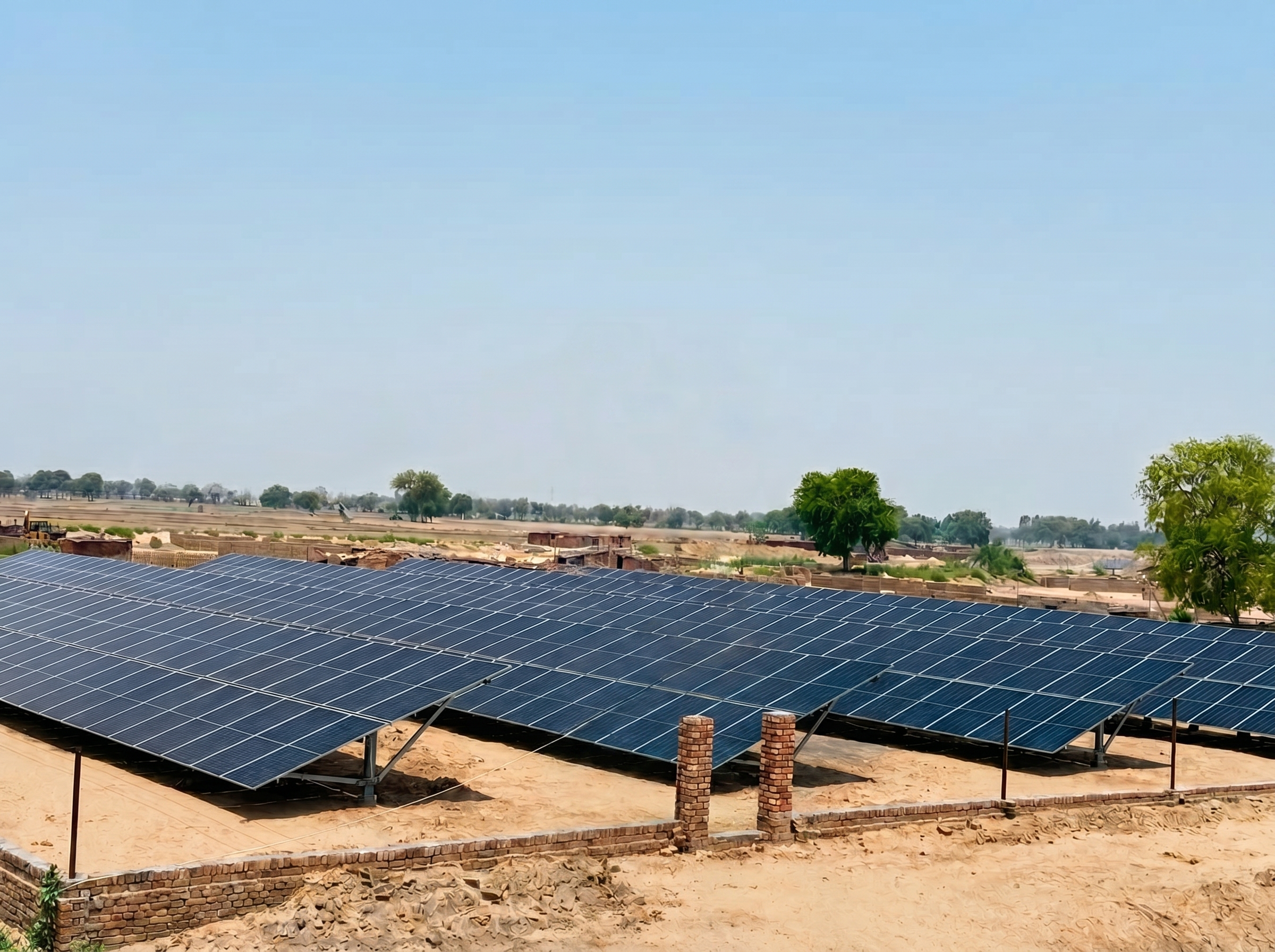 Solar panels installed beside the BBC1 brick yard in Bhuna