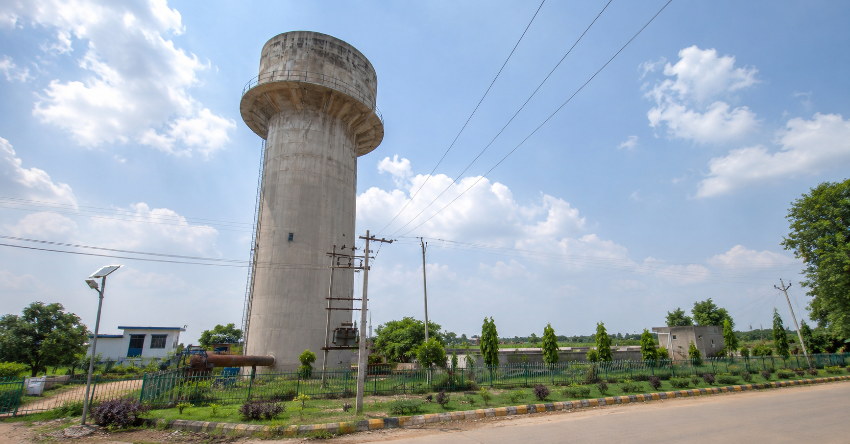 Government waterworks tower and campus built with BBC1 brick supply in Fatehabad district